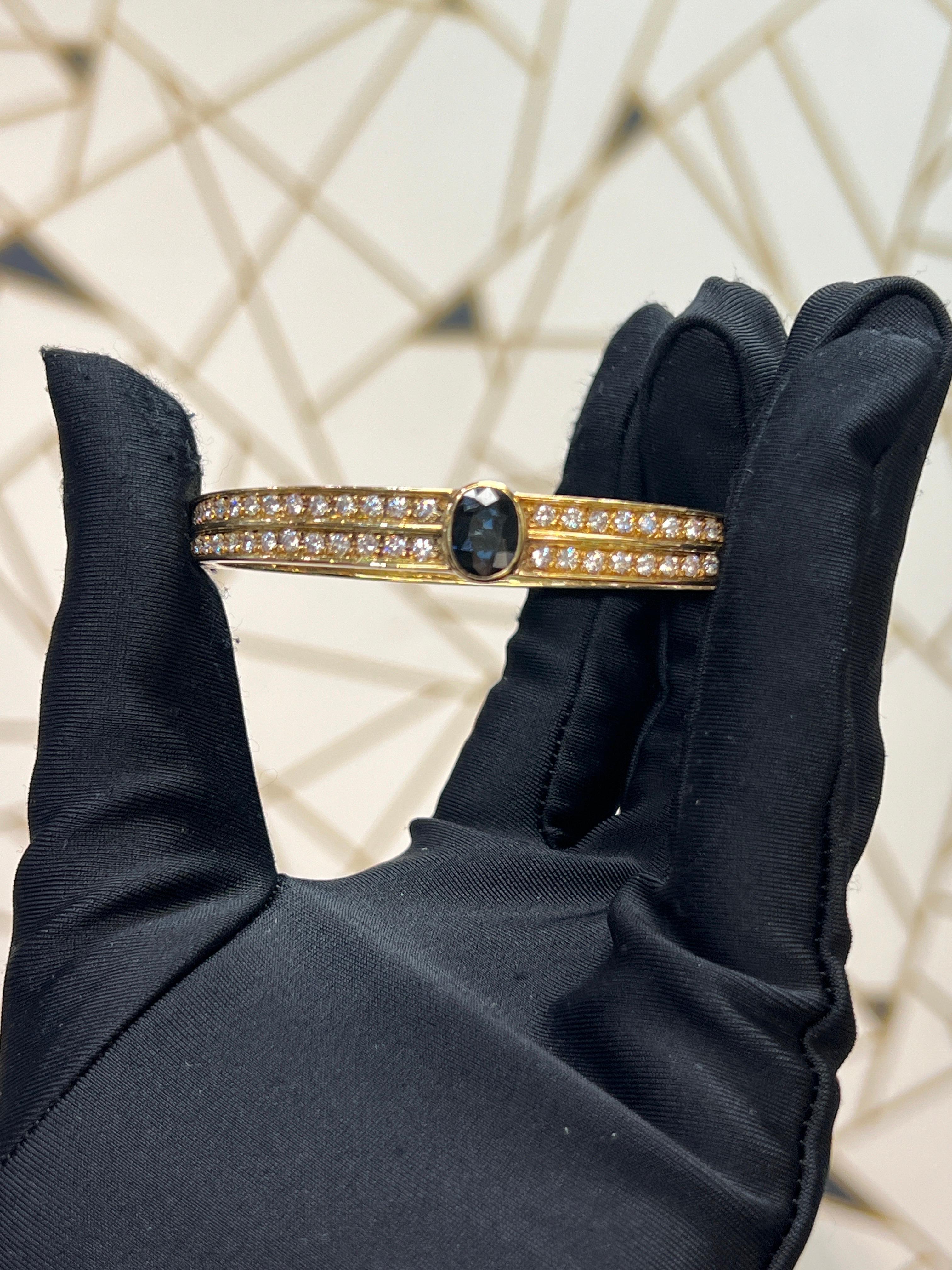 Armreif mit Saphir und Diamant (Gemischter Schliff)