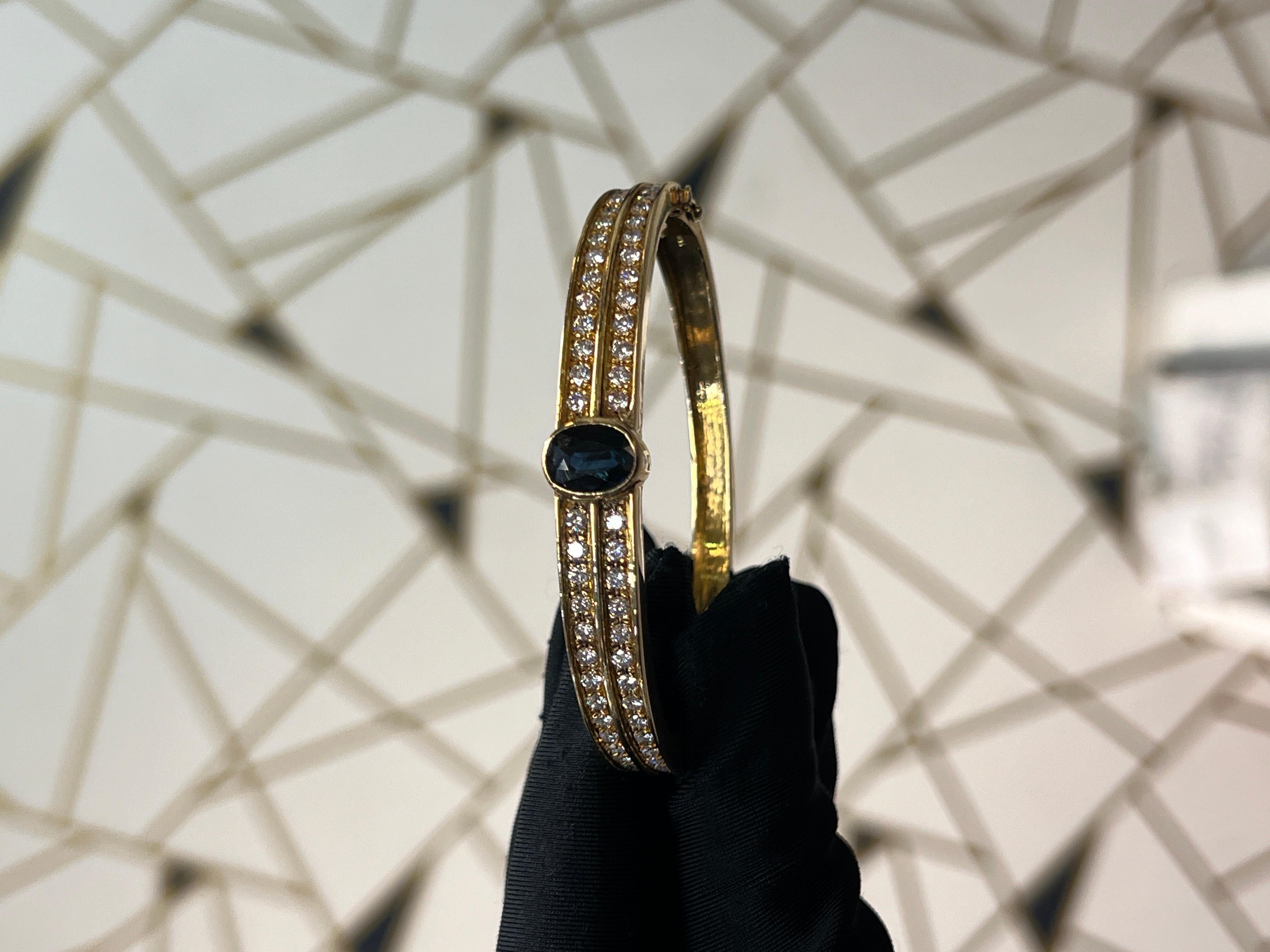 Armreif mit Saphir und Diamant im Zustand „Hervorragend“ in New York, NY