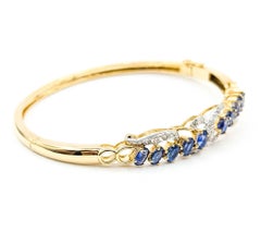 Sapphire and Diamond Bangle in 18k Yellow Gold