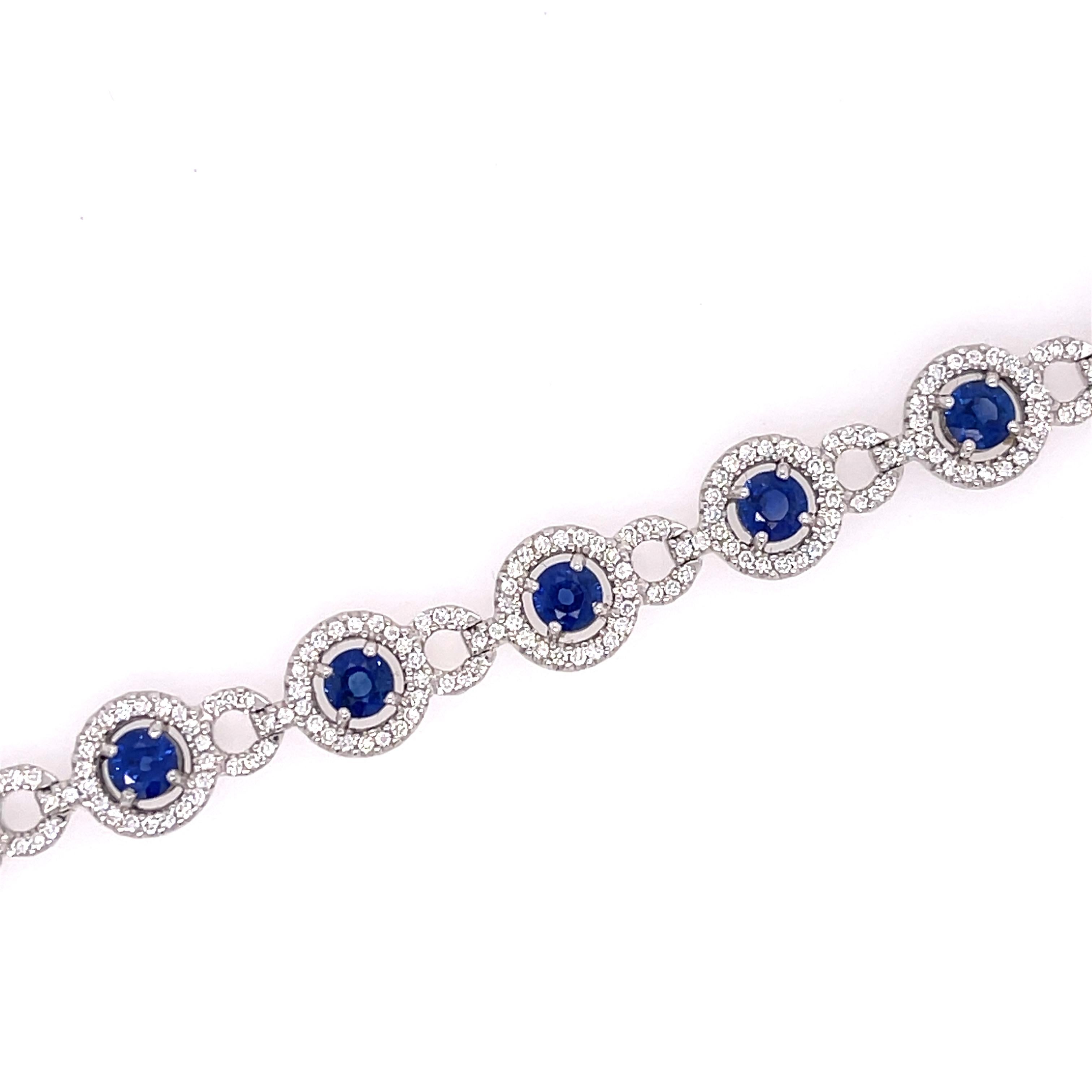 Modern Sapphire and Diamond Bracelet 18K