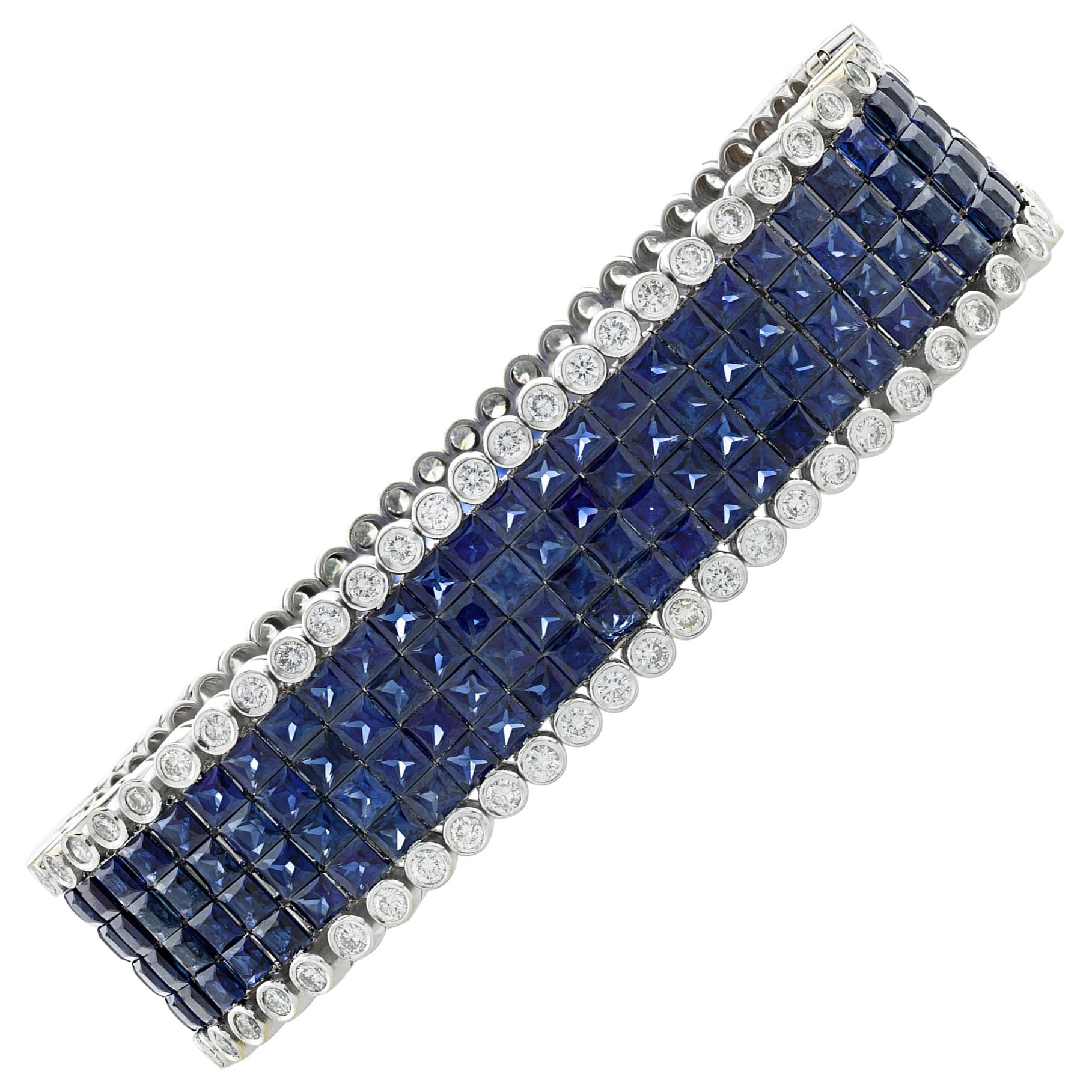 Sapphire and Diamond Bracelet, 64.00 Carat