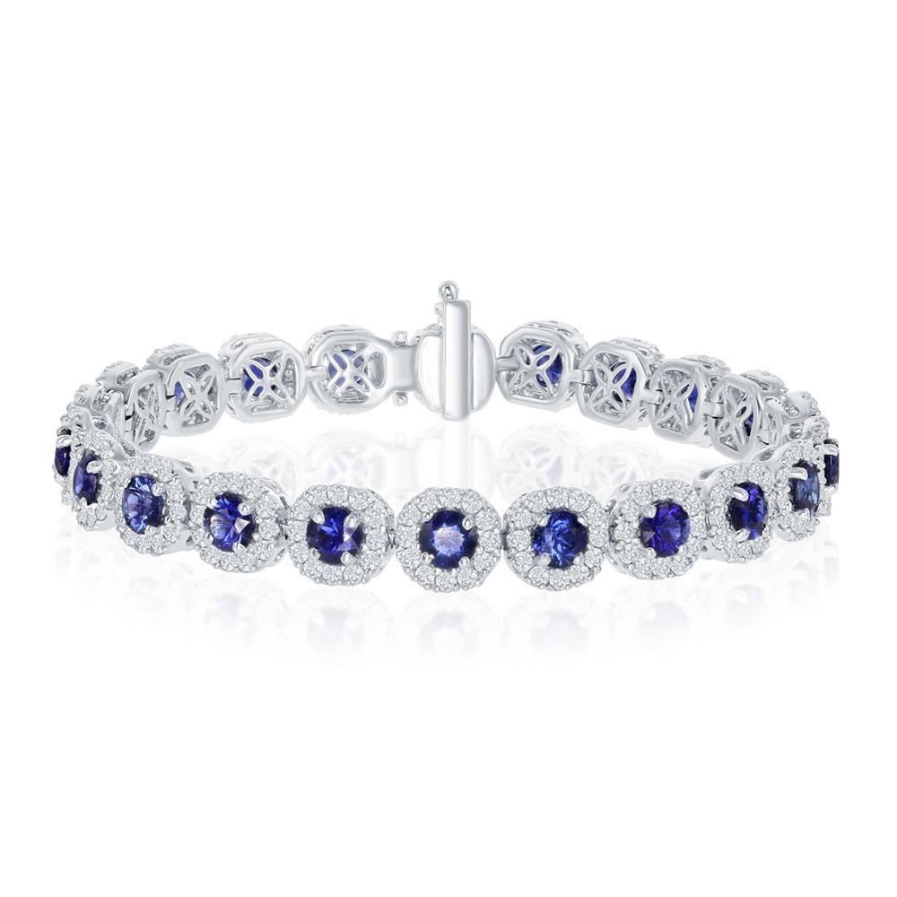 Sapphire and Diamond Bracelet In Excellent Condition For Sale In Dania Beach, FL