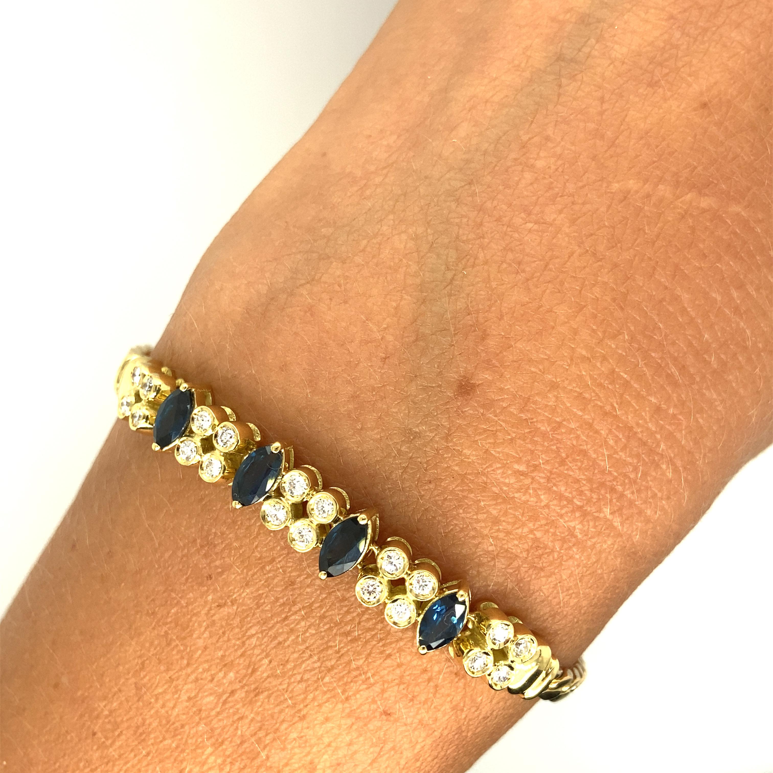 Sapphire and Diamond Bracelet In Good Condition In Towson, MD