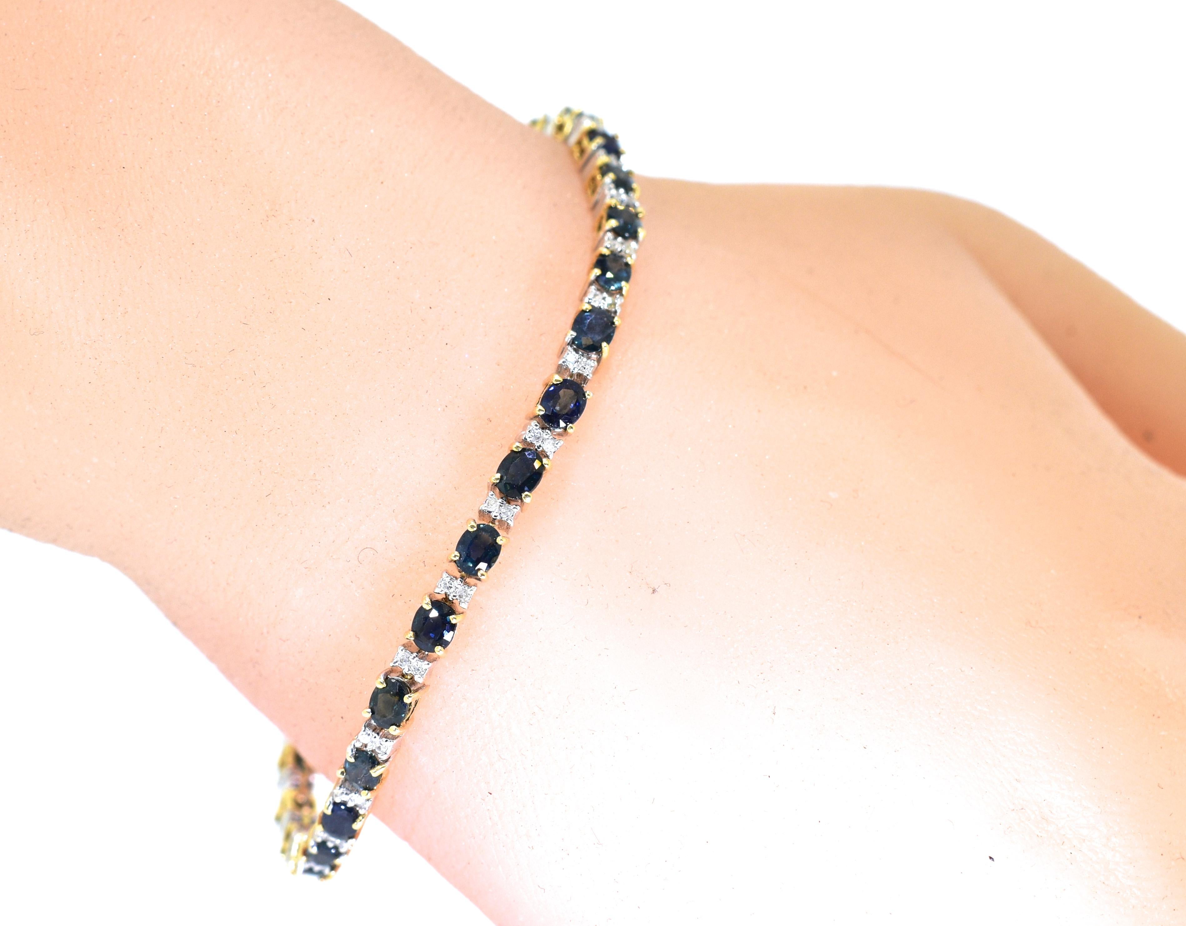 Women's or Men's Sapphire and Diamond Bracelet