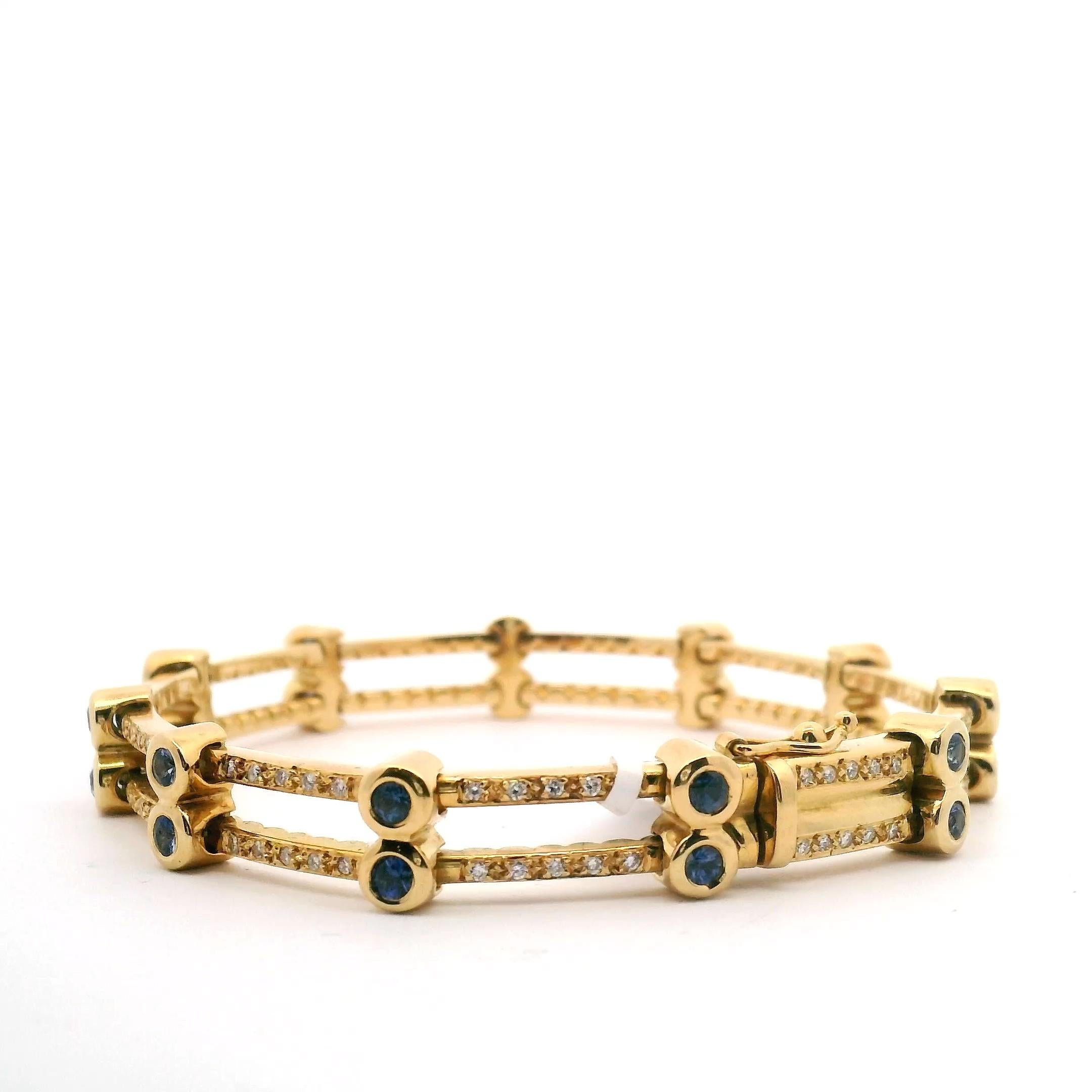 Bracciale con zaffiri e diamanti in vendita 1
