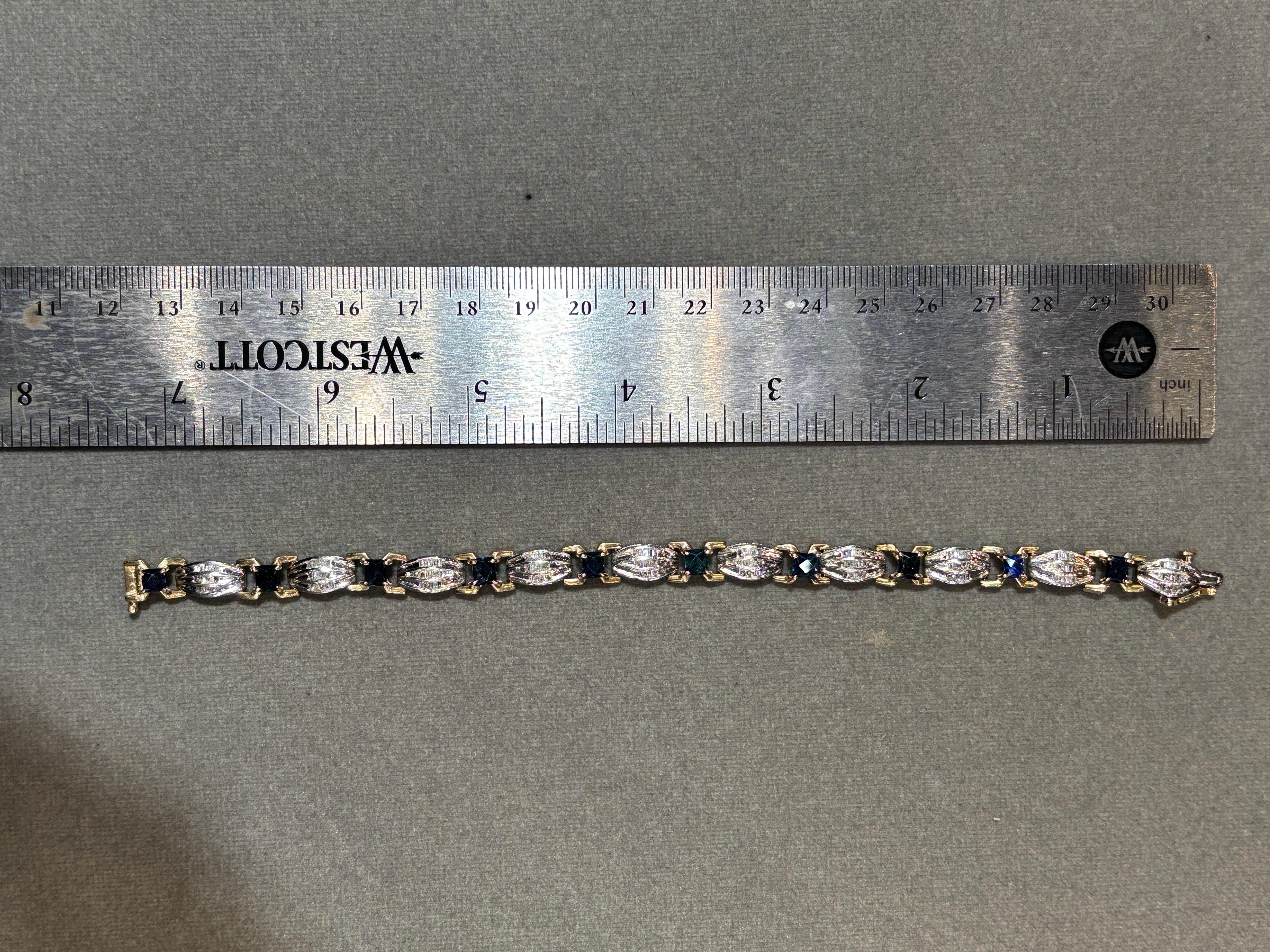 De los hombres Sapphire and Diamond Bracelet en venta