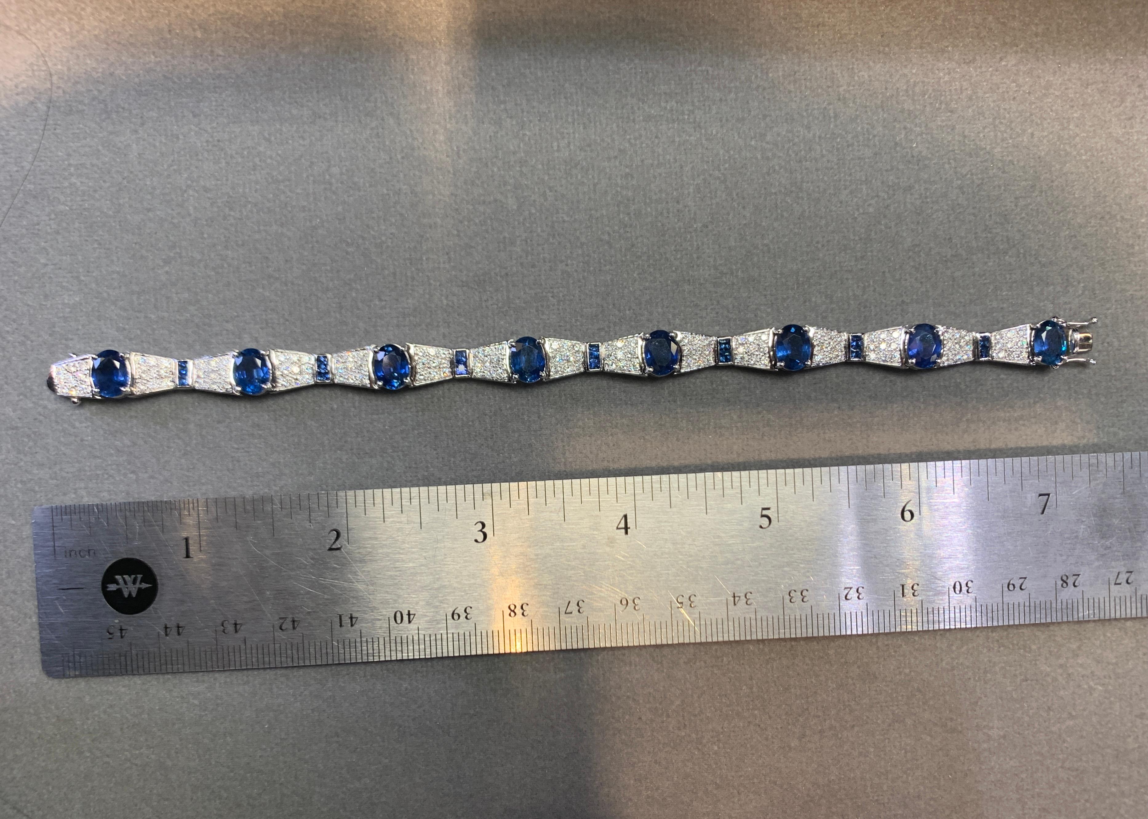 Bracciale con zaffiri e diamanti In condizioni ottime in vendita a New York, NY