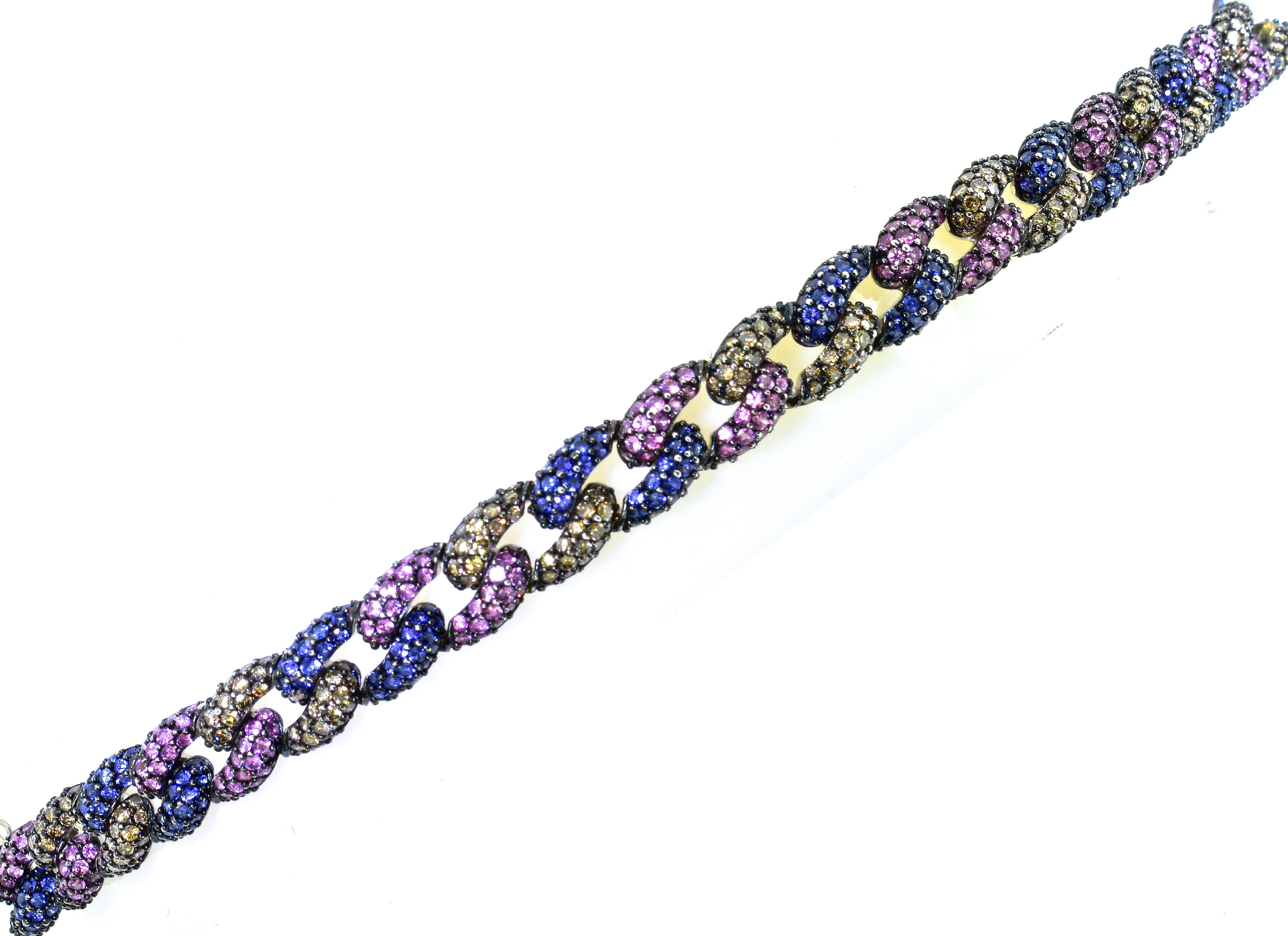 Women's or Men's Sapphire and Diamond Bracelet