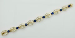 Bracciale di zaffiri e diamanti in oro giallo 18 carati
