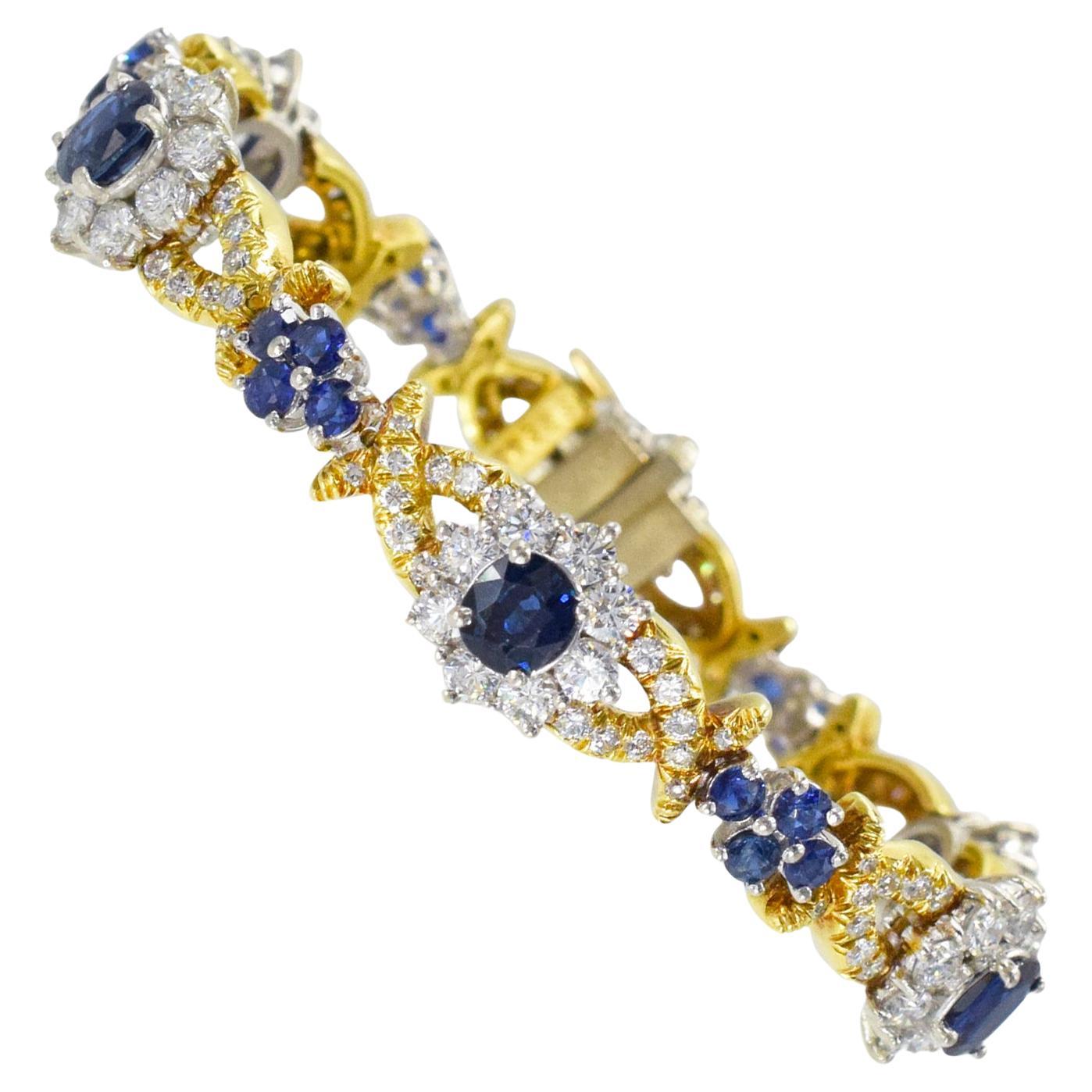 Sapphire and Diamond Bracelet Platinum 
18k