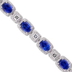 Sapphire and Diamond White Gold Bracelet 