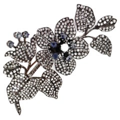 Sapphire and diamond brooch