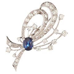 Sapphire and Diamond Brooch