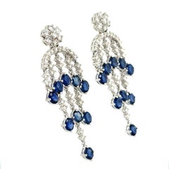 Sapphire and Diamond Chandelier Earrings