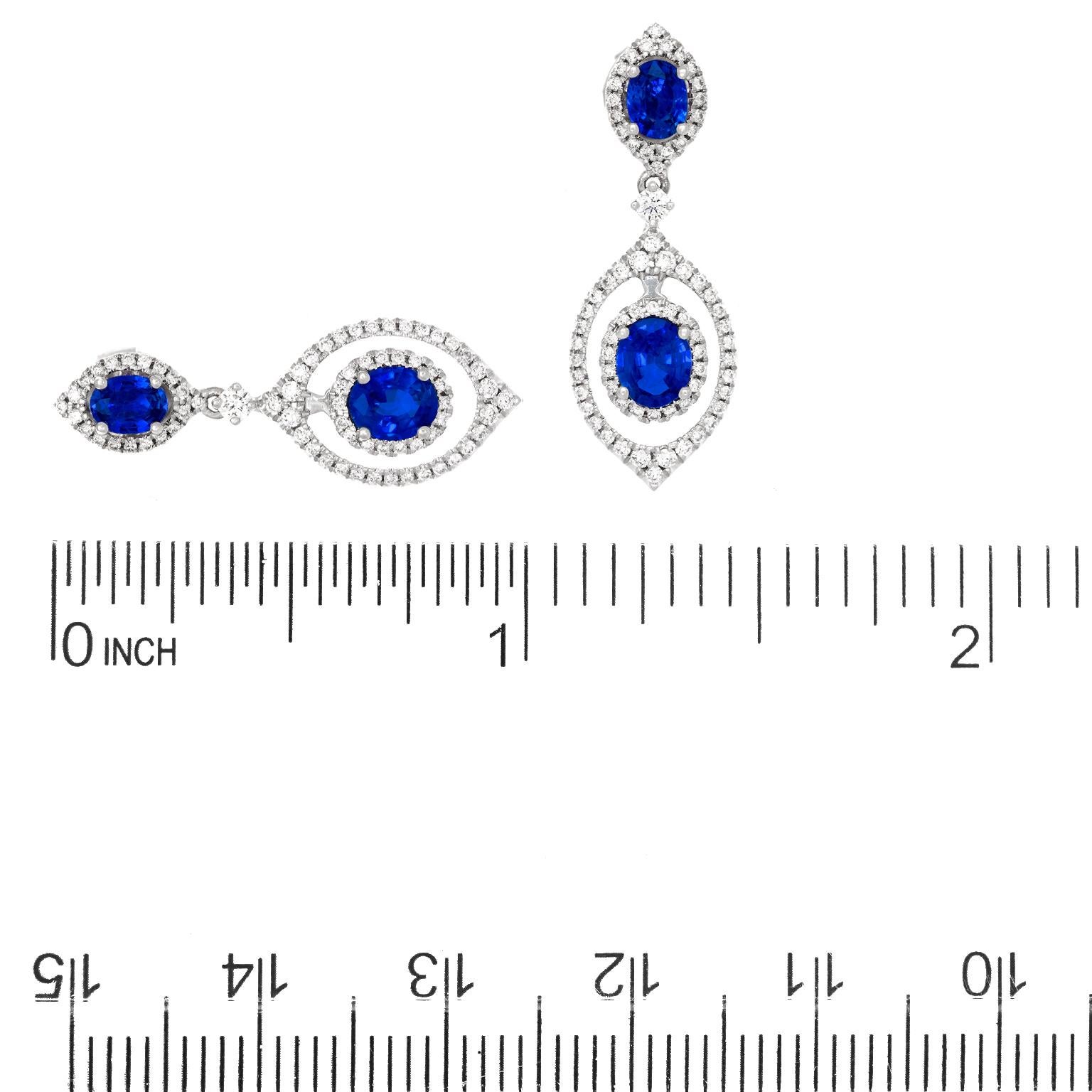 Sapphire and Diamond Chandelier Earrings 1