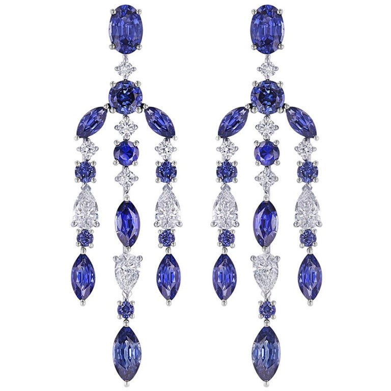 Sapphire and Diamond Chandelier Earrings For Sale (Free Shipping) at ...