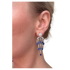 Pendientes Araña de Zafiro y Diamantes