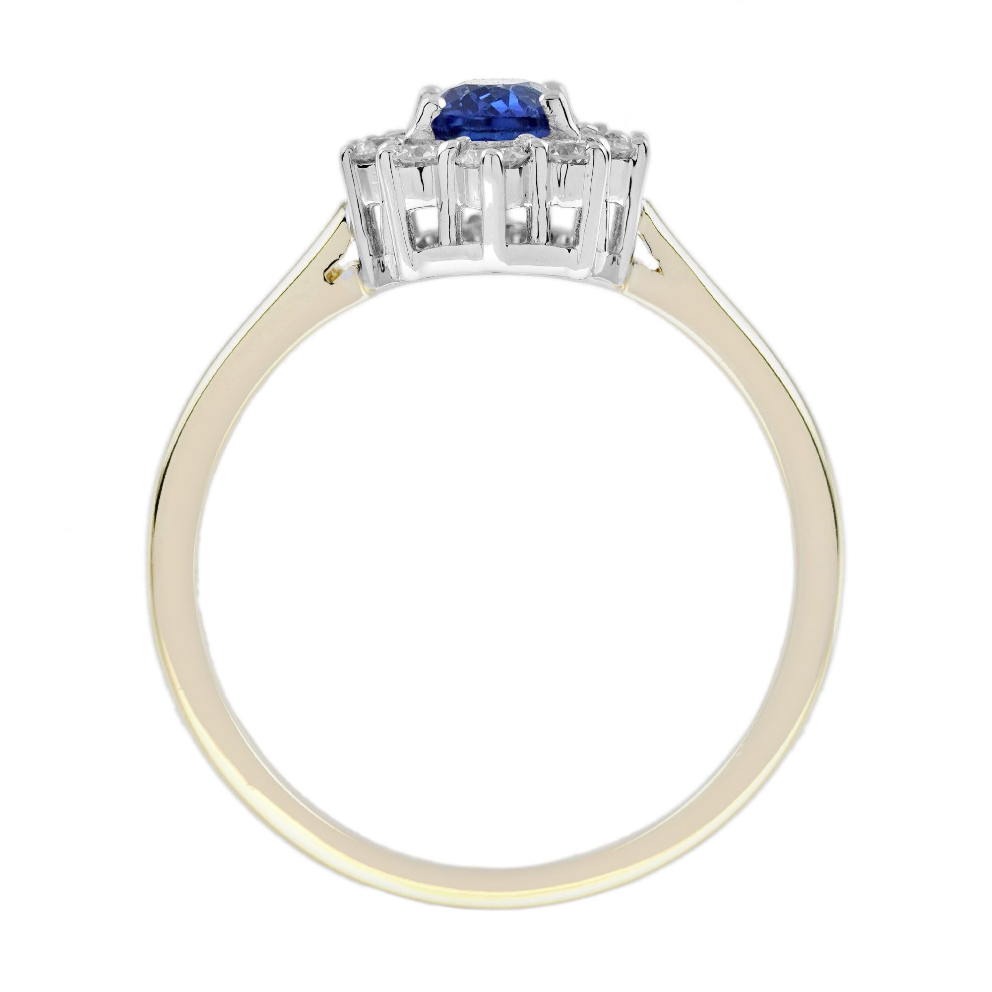 Bague de fiançailles saphir et diamant de style classique en or jaune 18K Neuf - En vente à Bangkok, TH
