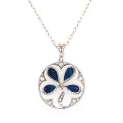 Sapphire and Diamond Clover Pendant, 1910s