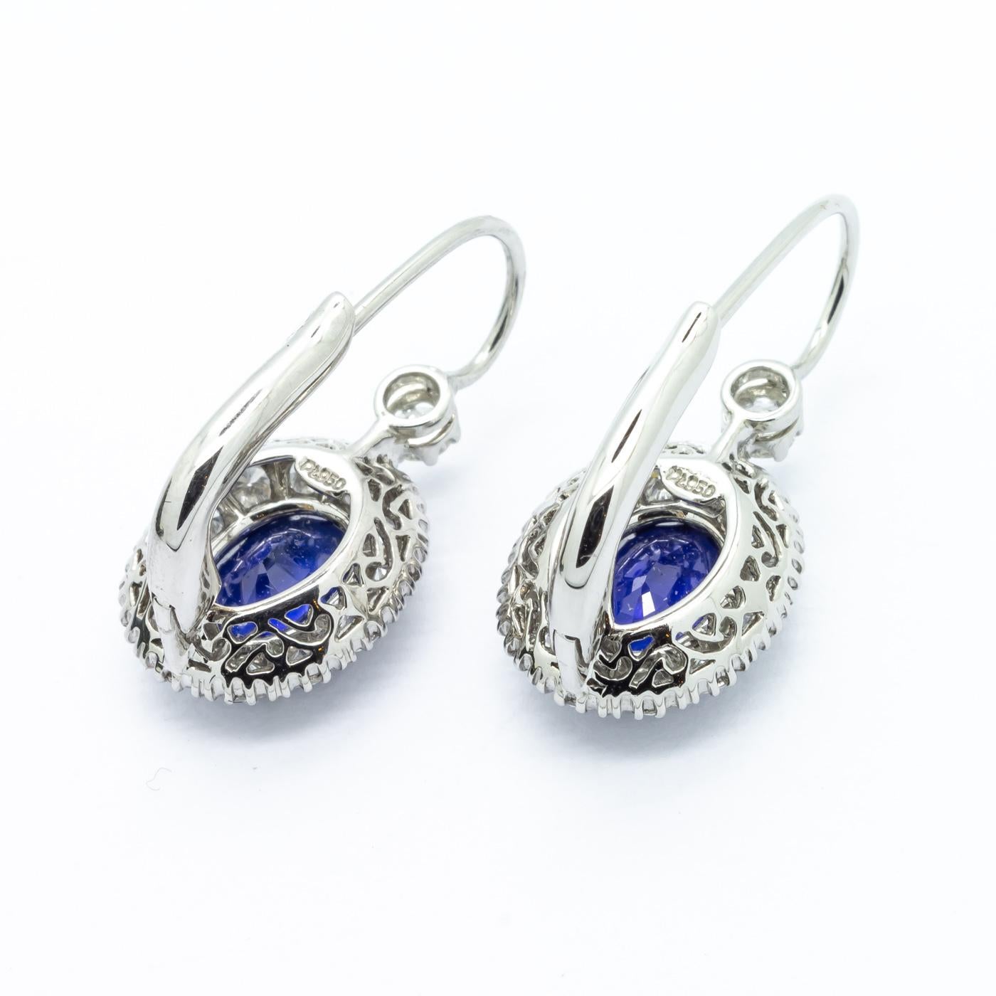 Women's Sapphire and Diamond Cluster Earrings