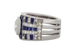 Sapphire and Diamond Cocktail Ring, circa 1935