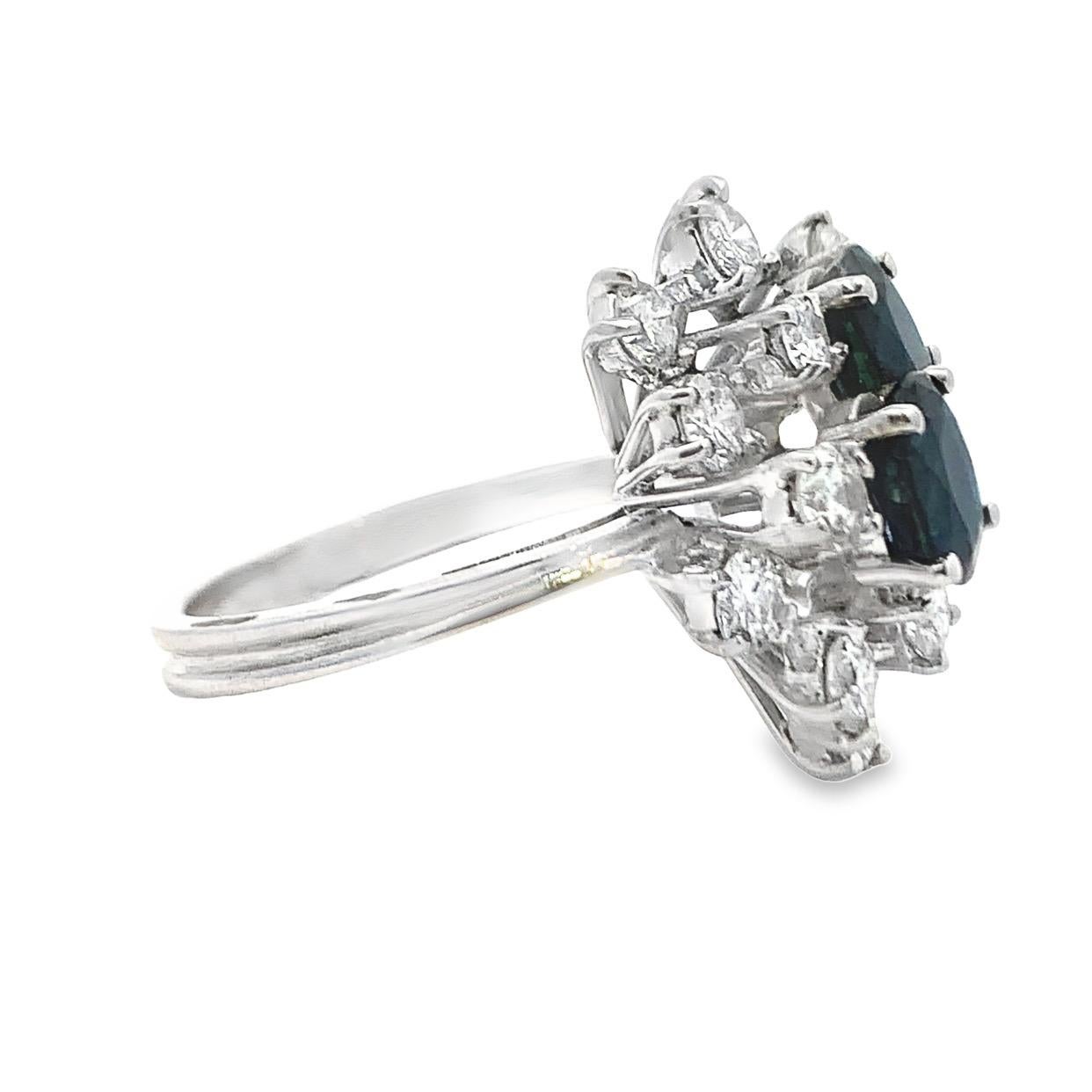 Women's Sapphire and Diamond Cluster Ring For Sale