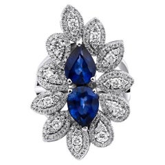 Sapphire And Diamond Cocktail 6.10ct Ring