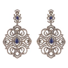 Sapphire and Diamond Cocktail Earrings