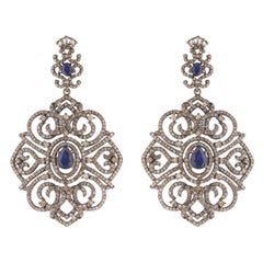 Sapphire and Diamond Cocktail Earrings