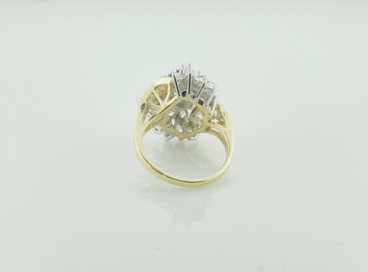Women's or Men's Sapphire and Diamond Cocktail Ring by Terrell & Zimmelman, circa 1970s For Sale