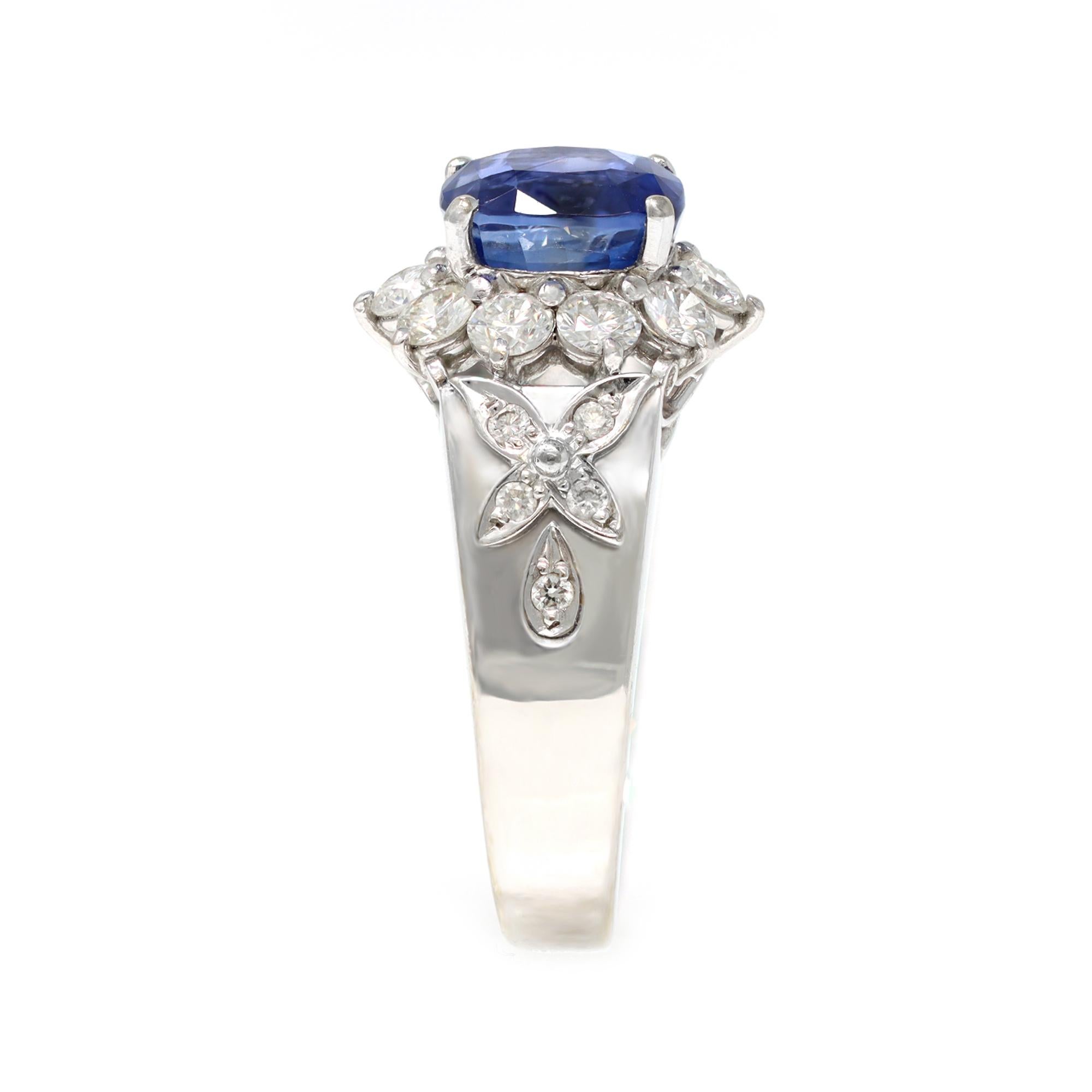 Mixed Cut Sapphire and Diamond Cocktail Ring CA 1980 in 18K For Sale