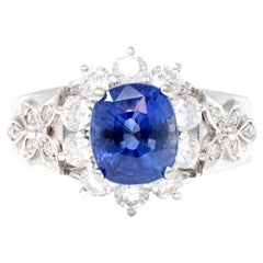 Sapphire and Diamond Cocktail Ring CA 1980 in 18K