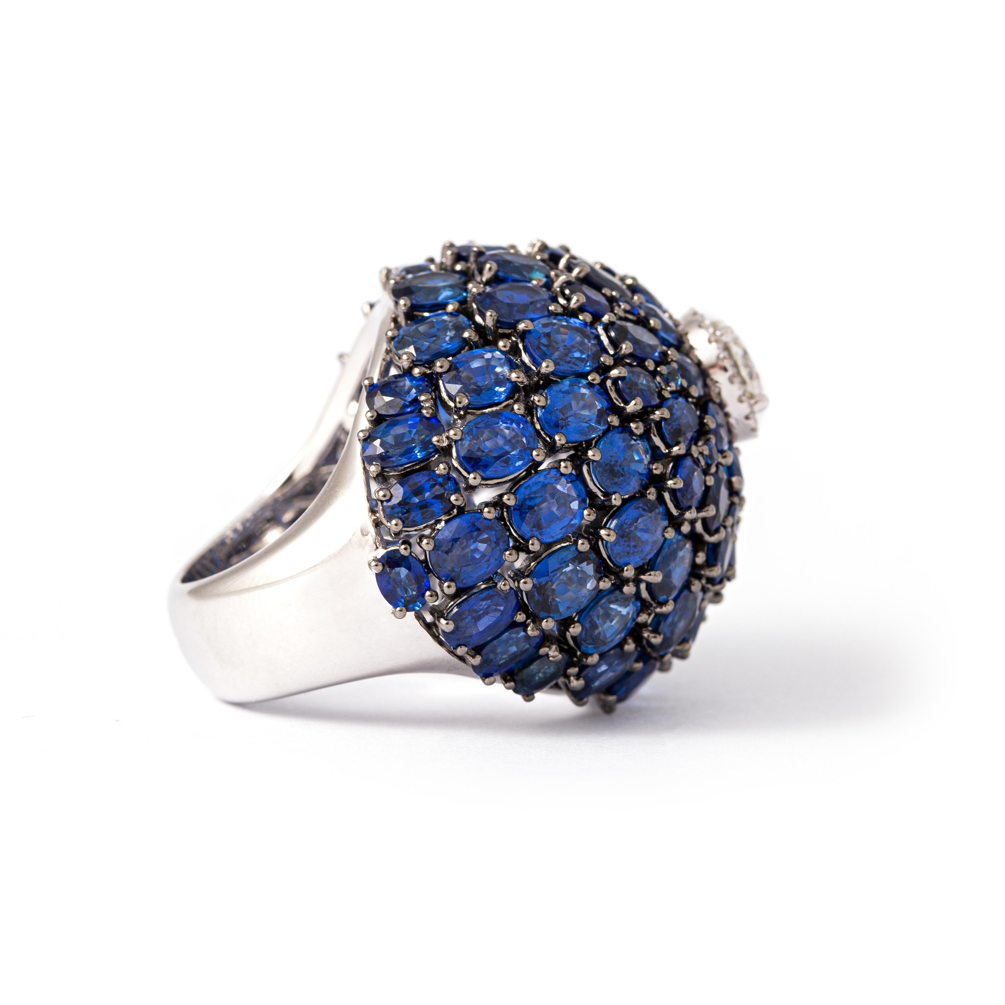 Sapphire and Diamond Cocktail Ring 1