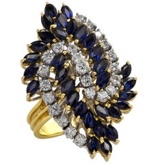 Sapphire and Diamond Cocktail Ring