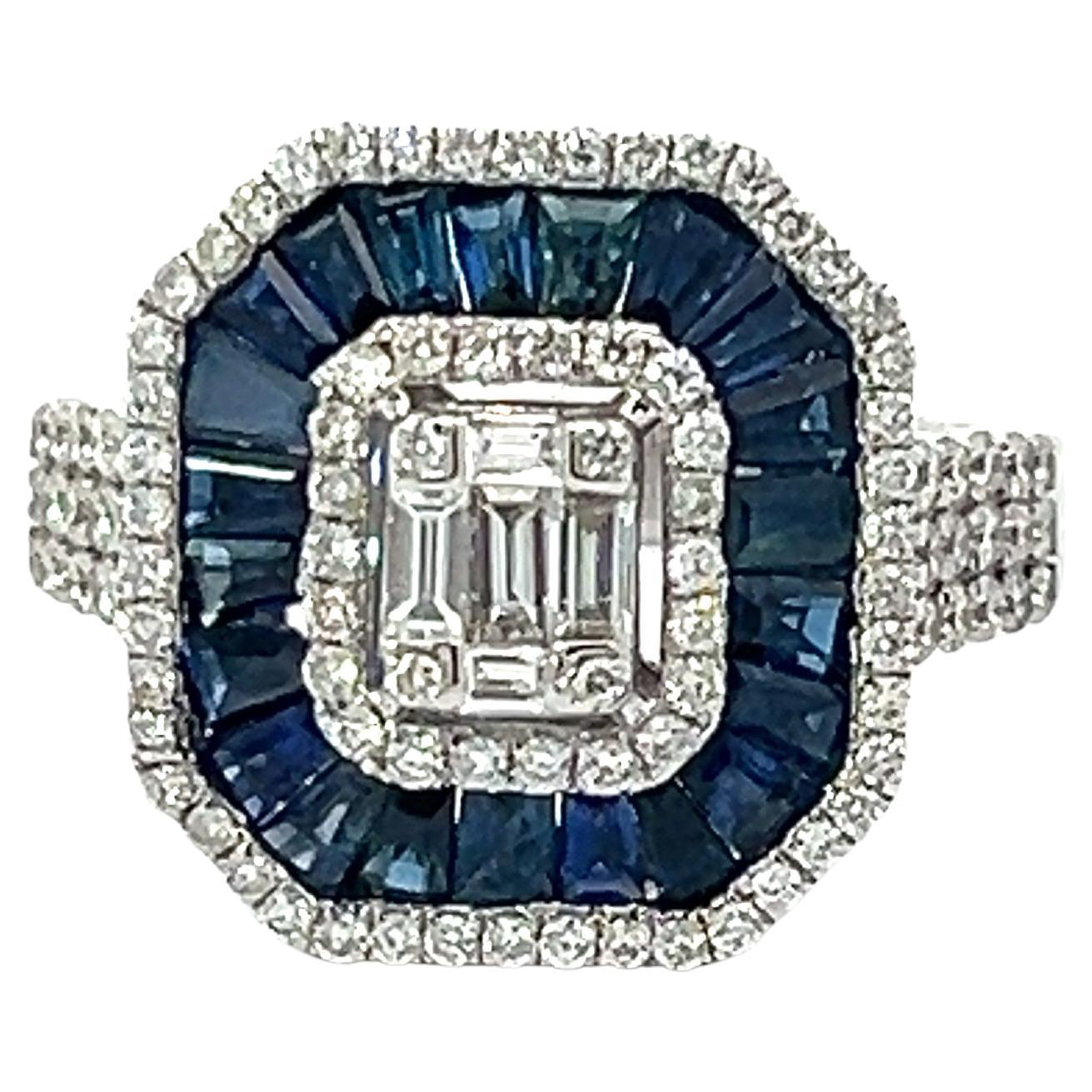 Sapphire and Diamond Cocktail Ring