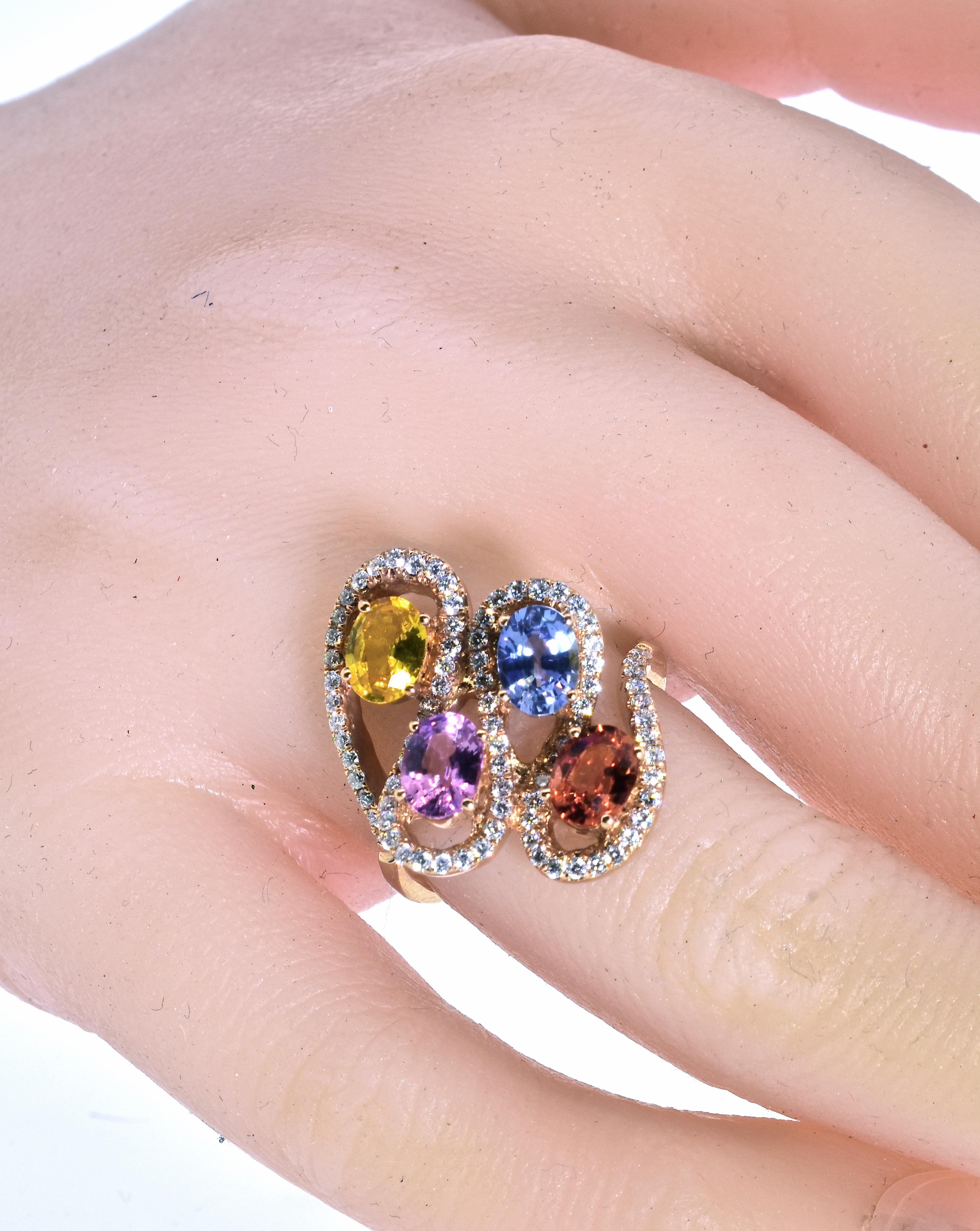 Sapphire and Diamond Contemporary Ring 1