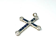 Sapphire and Diamond Cross Pendant