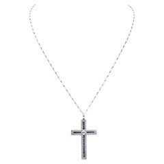 Sapphire and Diamond Cross Pendant