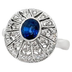 Saphir und Diamant Scheibenring