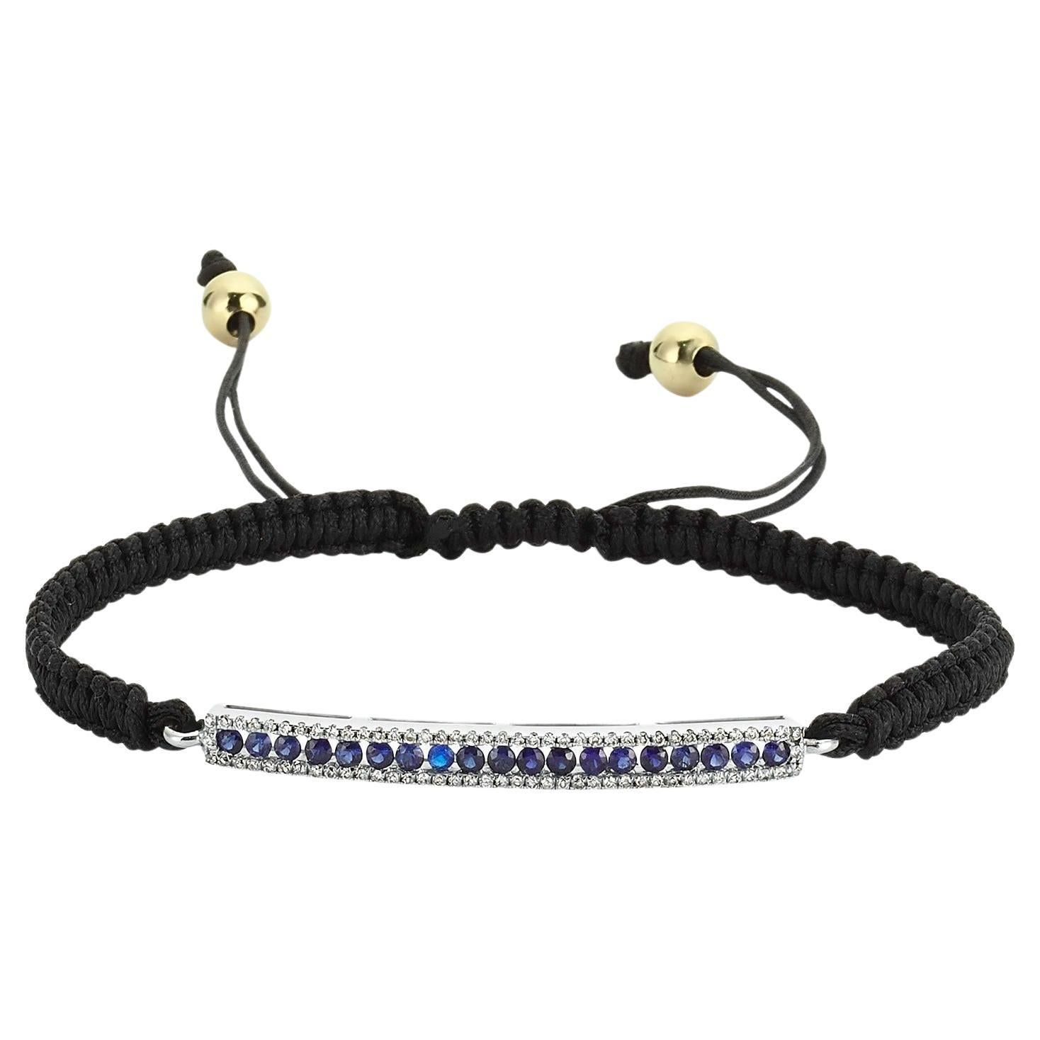 Bolo-Armband aus 14 Karat Gold mit Saphiren und Diamanten