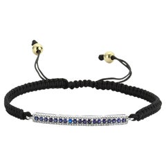 14k Gold Sapphire and Diamond Cord Bolo Bracelet