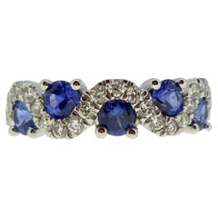 Sapphire and Diamond Dress Ring in Platinum, New and Unworm