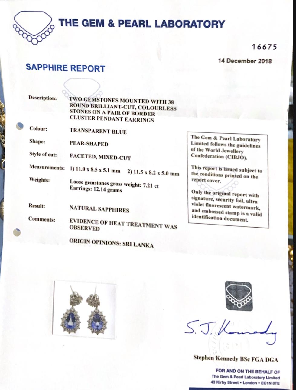 Sapphire and Diamond Drop Earrings 1