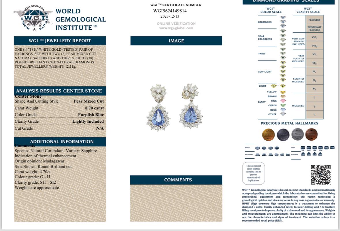Sapphire and Diamond Drop Earrings 2