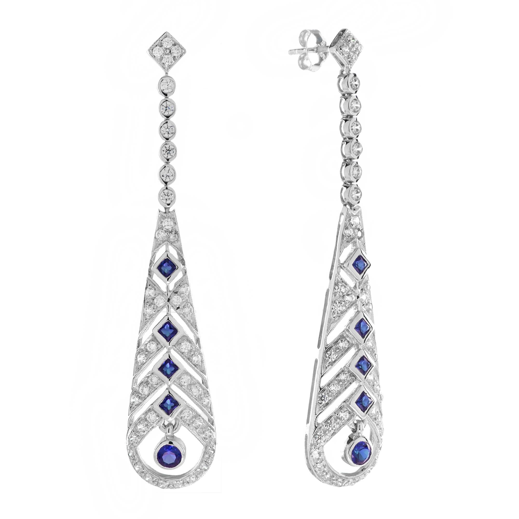 square sapphire earrings