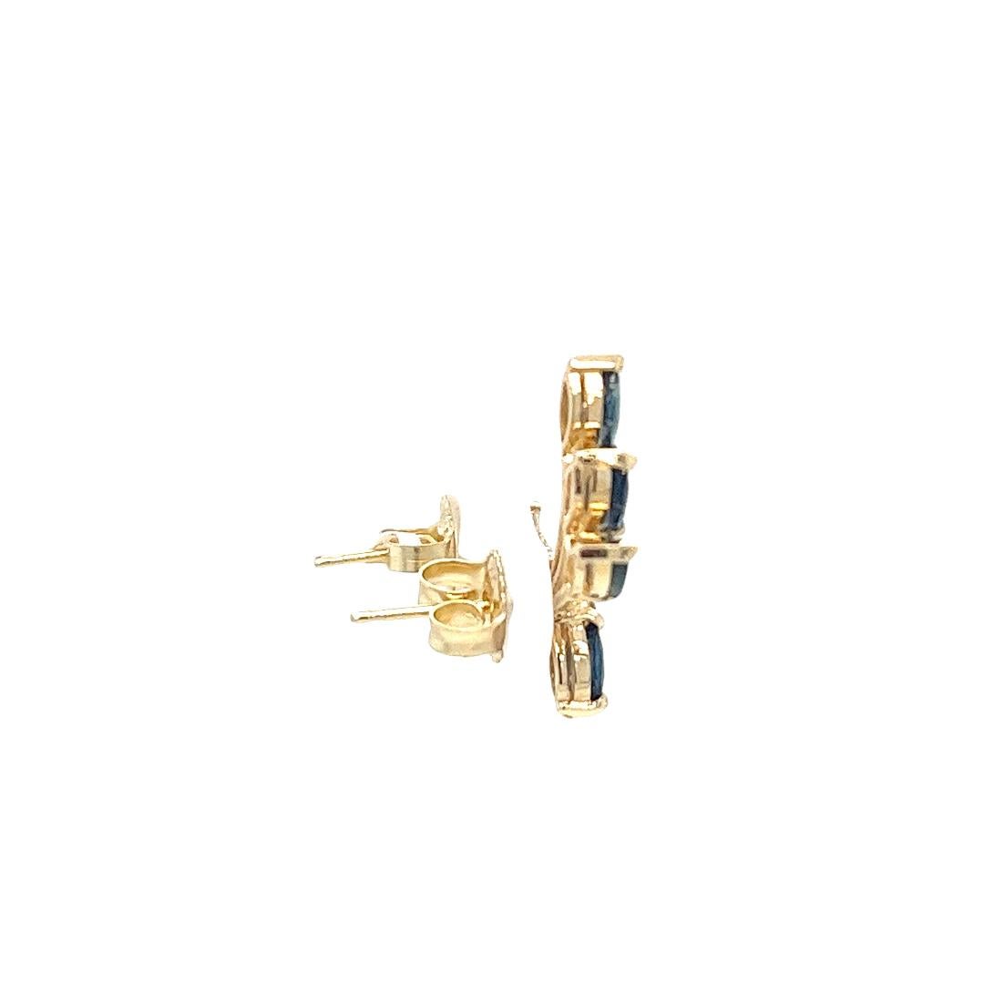 Women's Sapphire and diamond ear crawler in yellow gold