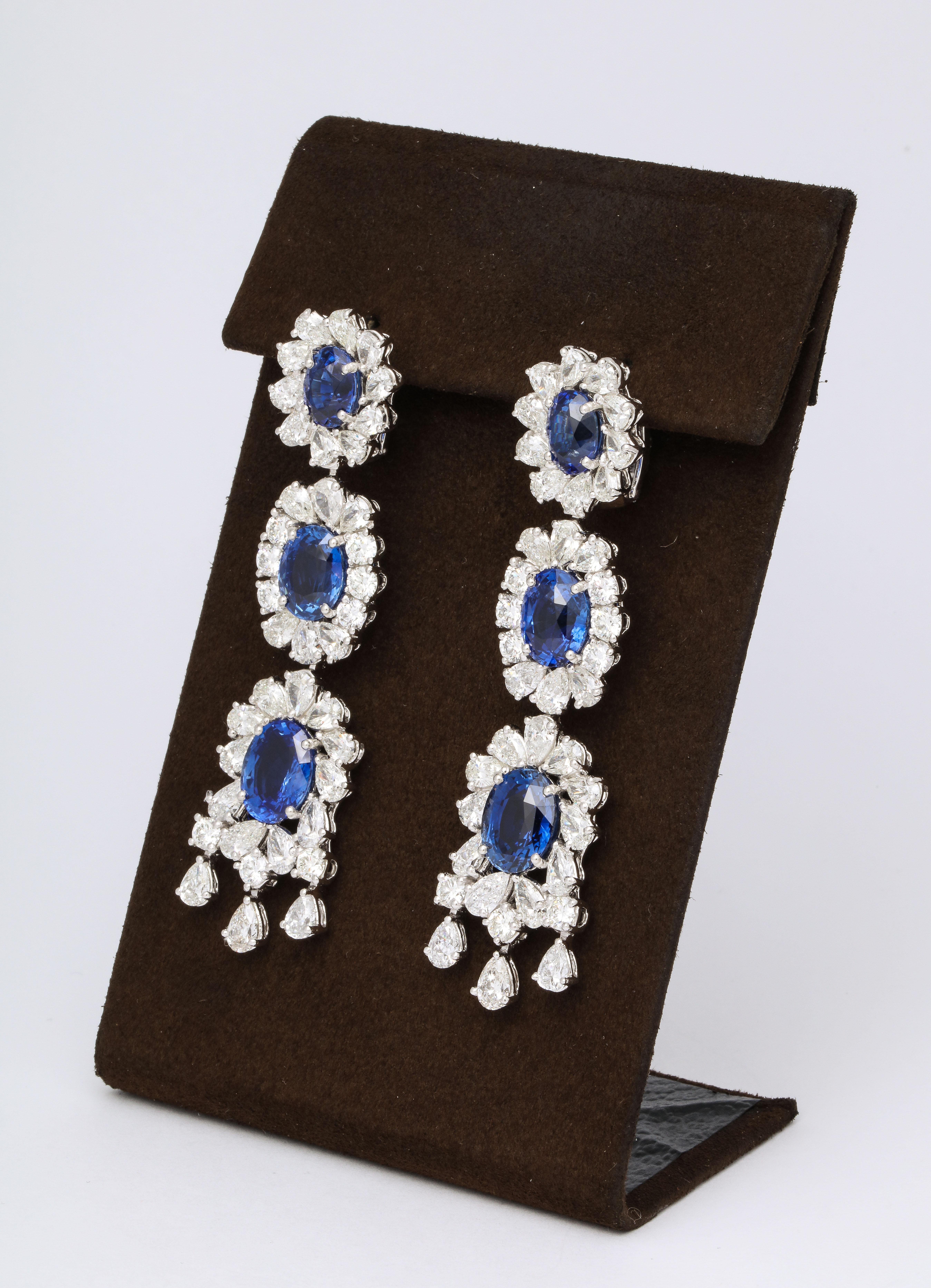 Sapphire and Diamond Earring and Necklace Set For Sale 7
