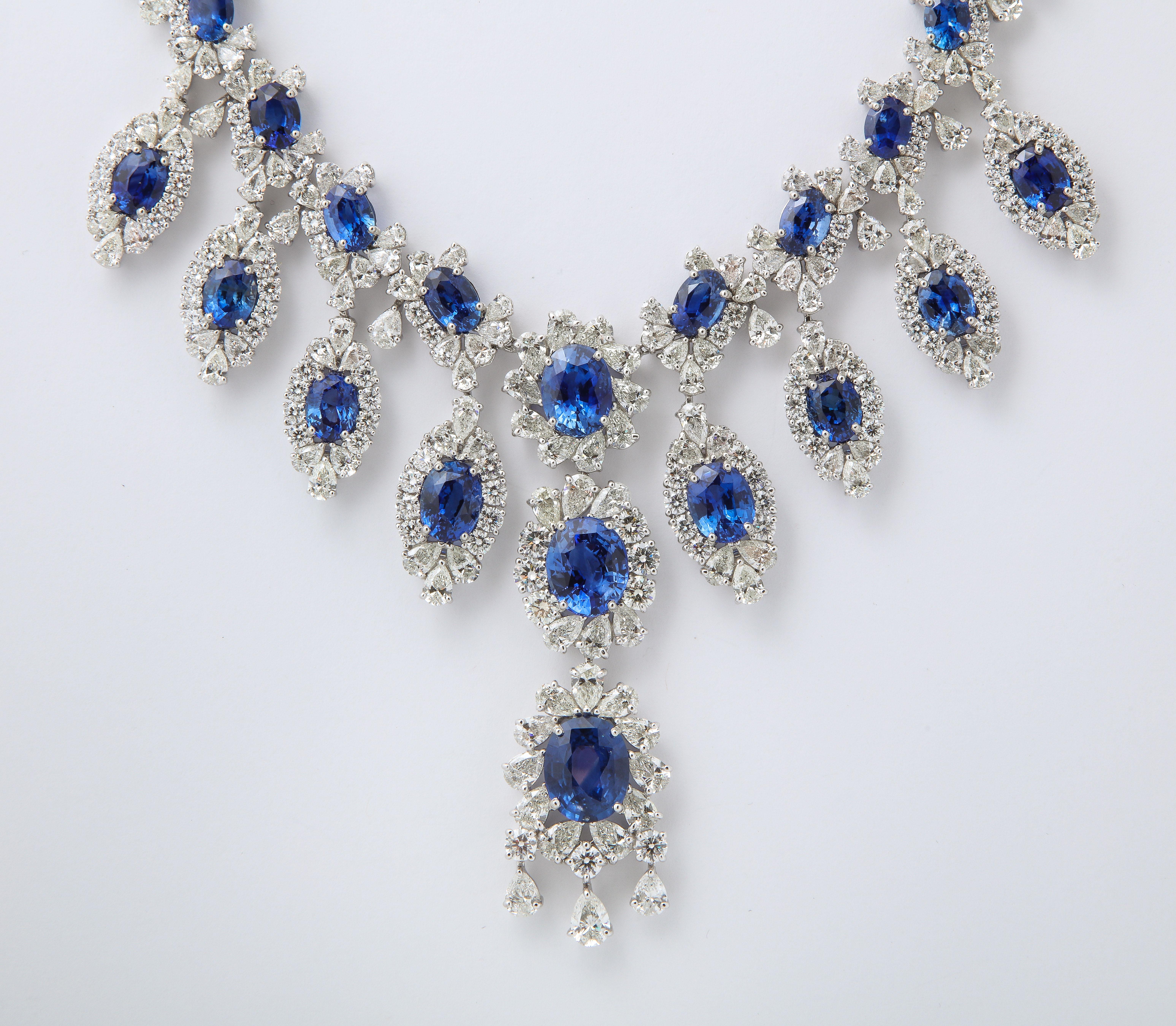 sapphire earrings and necklace set