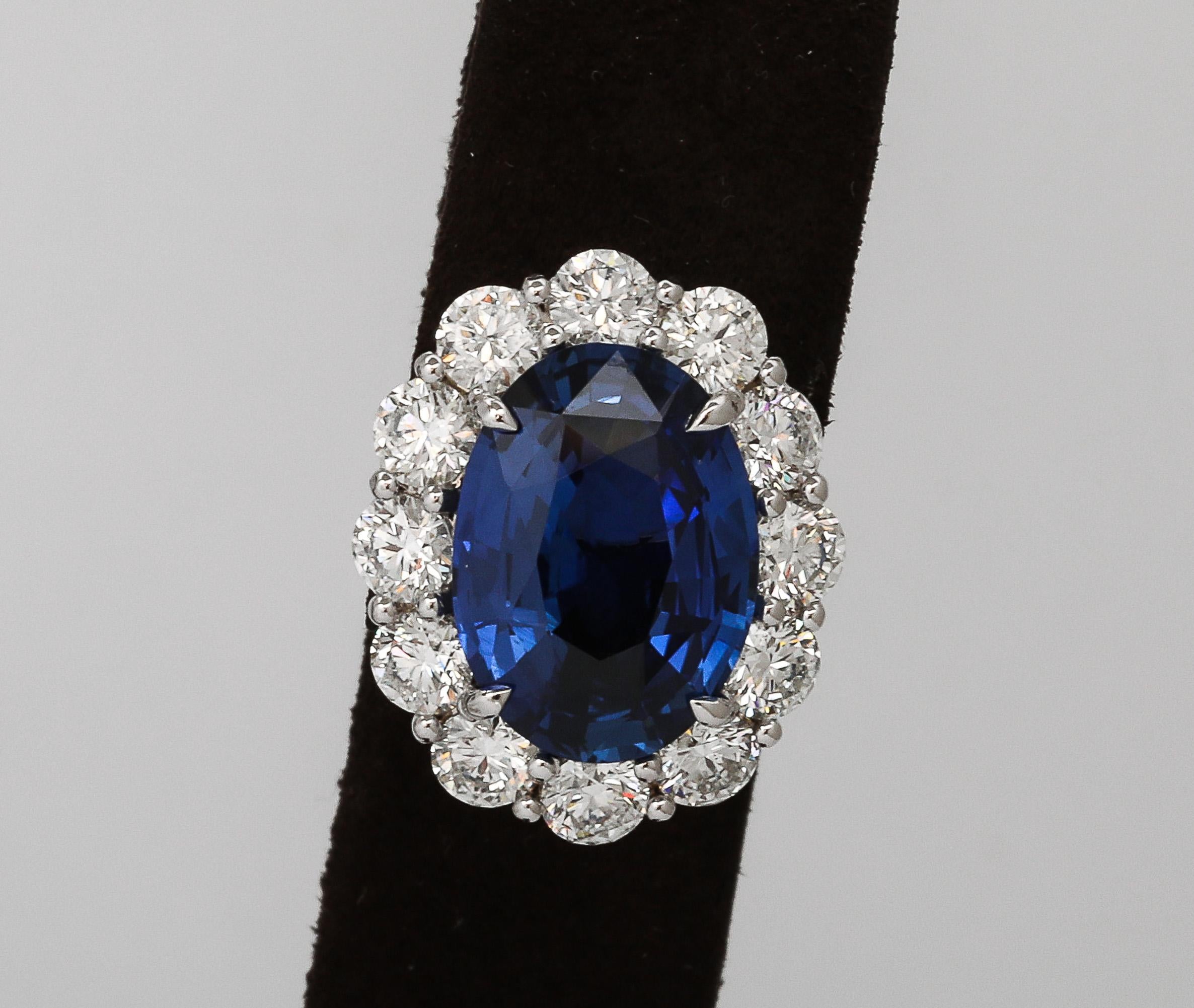 Boucles d'oreilles saphir et diamant en vente 5