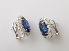 Boucles d'oreilles saphir et diamant